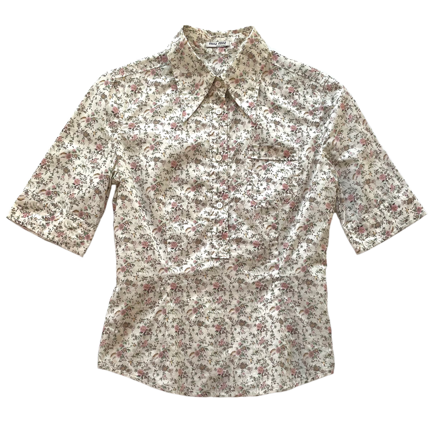 Miu Miu Floral Short Sleeve Shirt