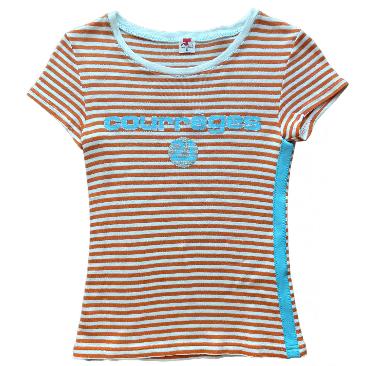 Courreges Orange Stripe T Shirt