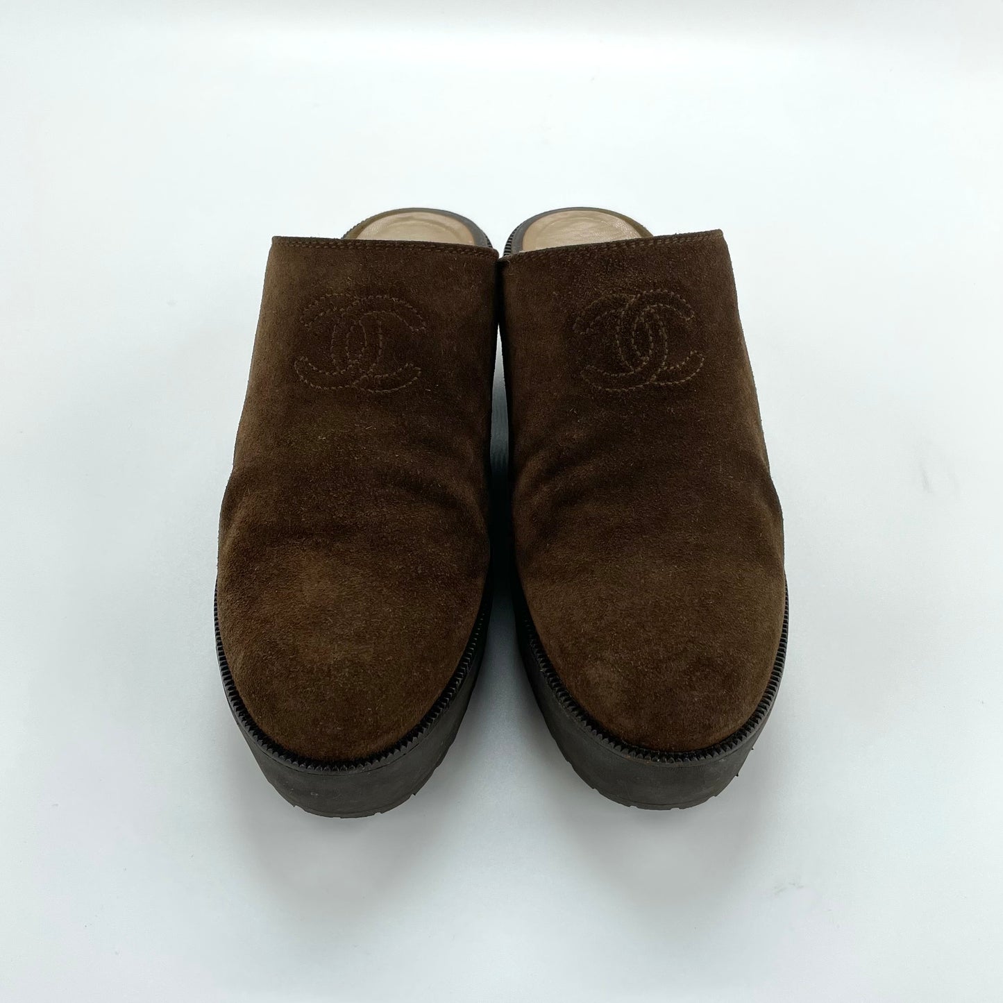 Vintage CHANEL Suede Clogs