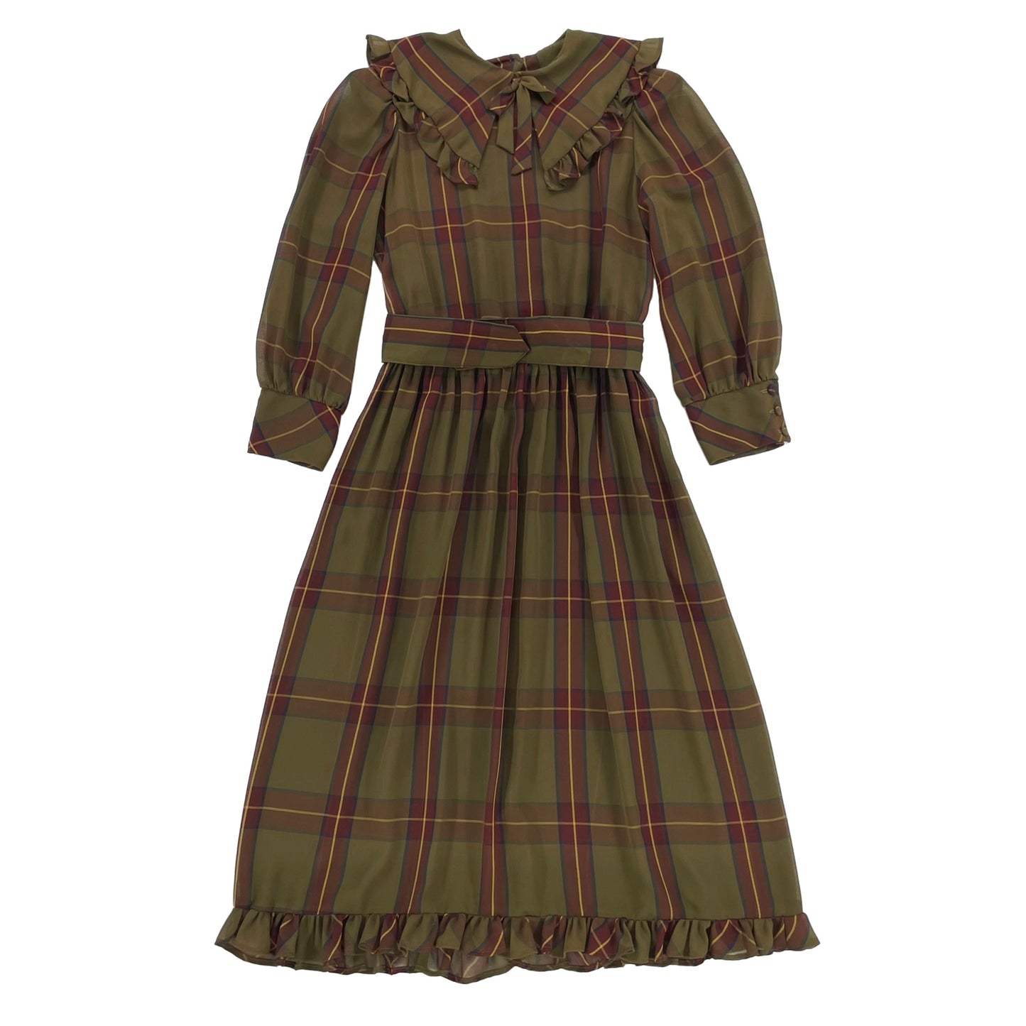 Vintage 70’s Plaid chiffon dress