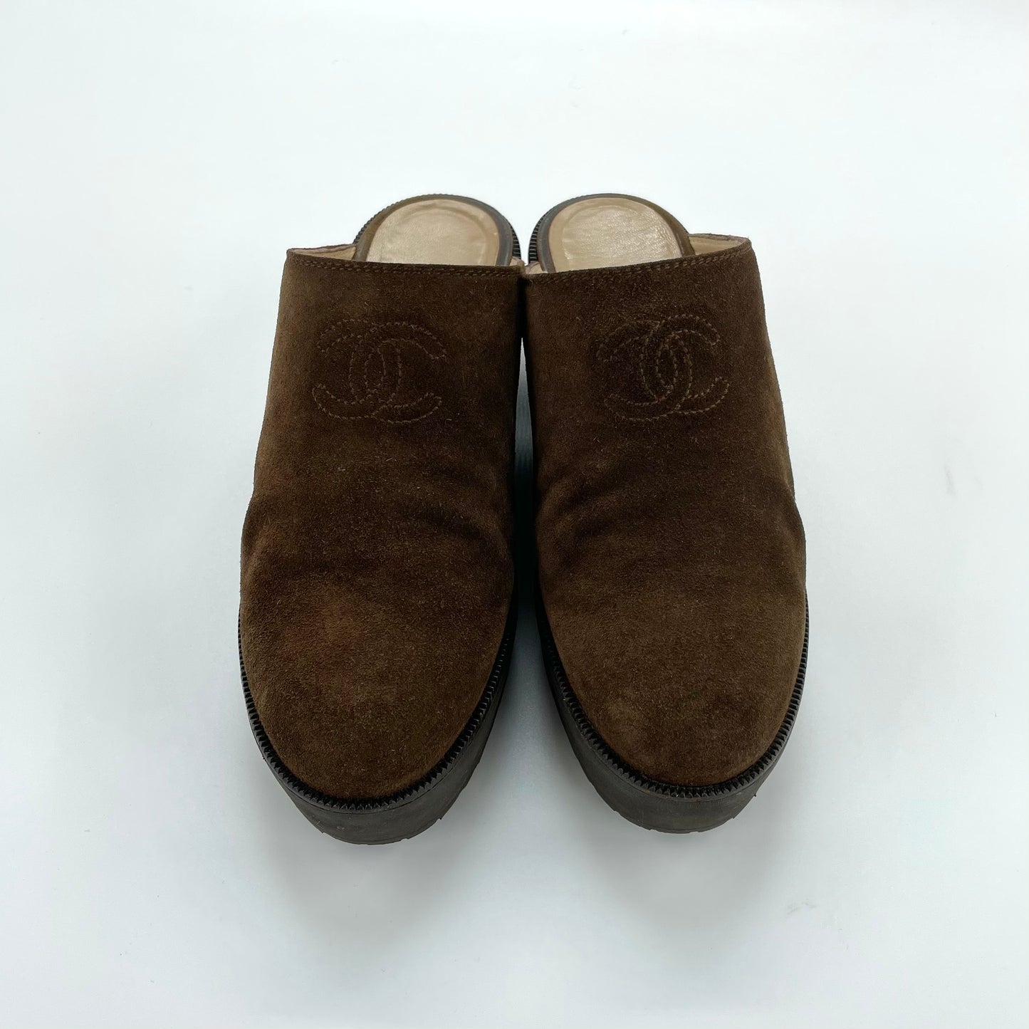 Vintage CHANEL Suede Clogs