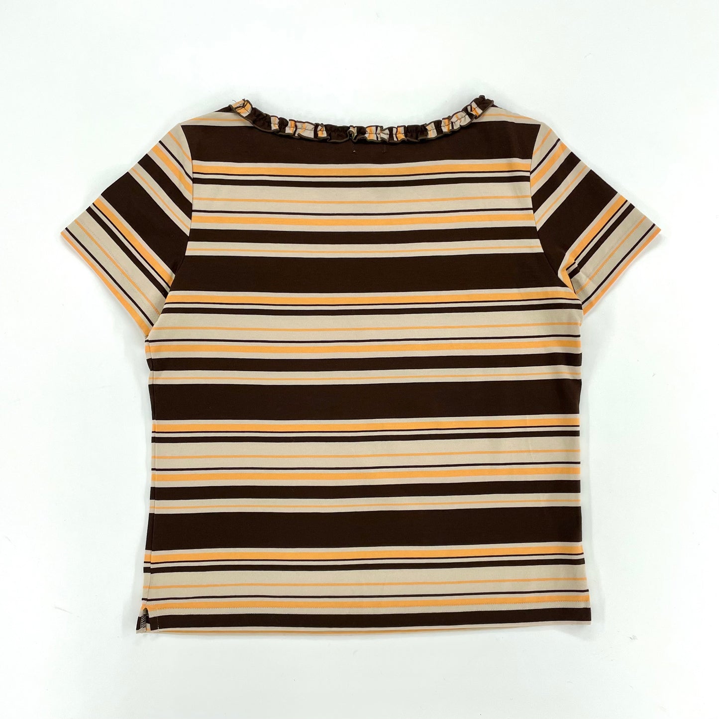 Courreges Striped Ruffle Tee