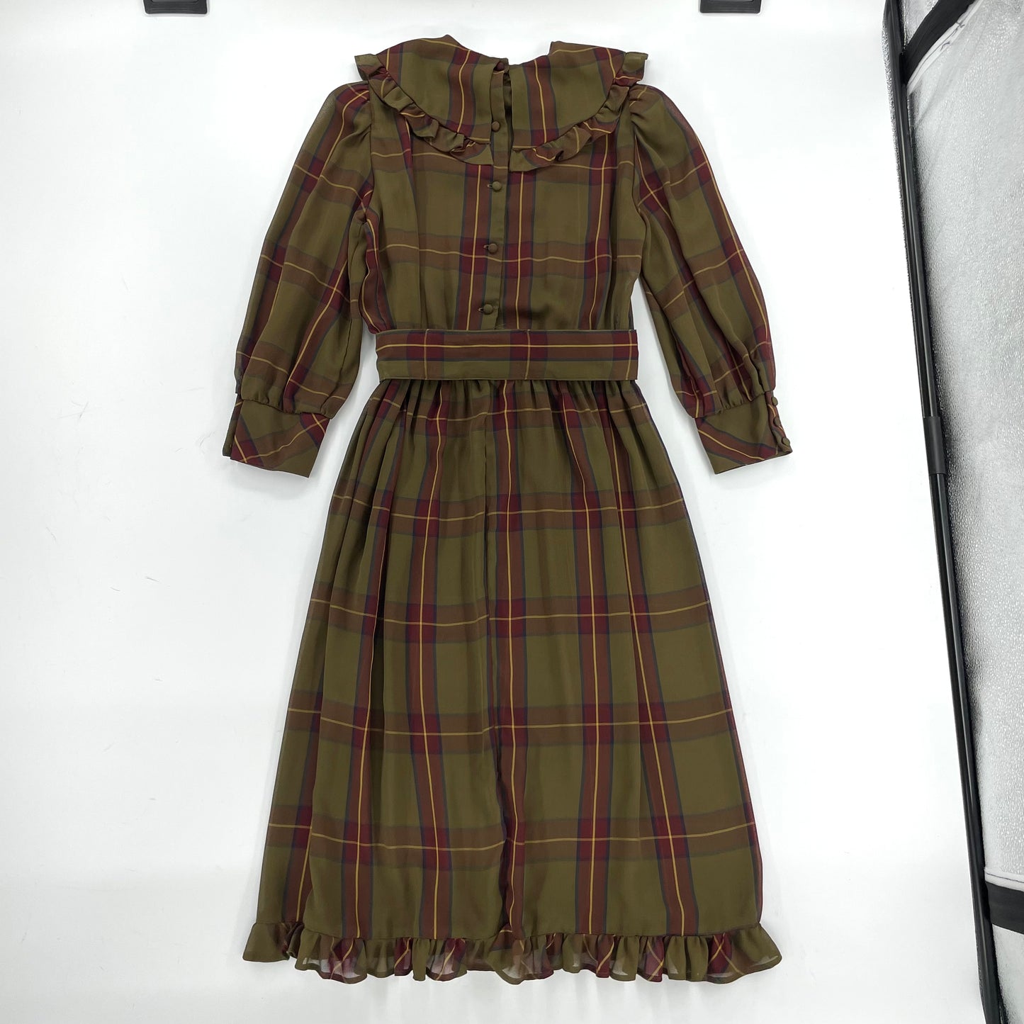 Vintage 70’s Plaid chiffon dress