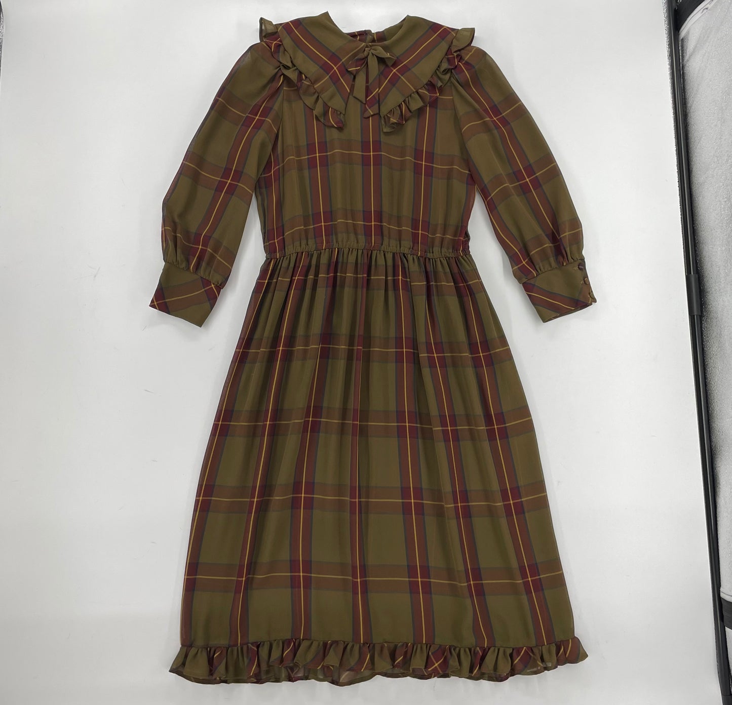 Vintage 70’s Plaid chiffon dress