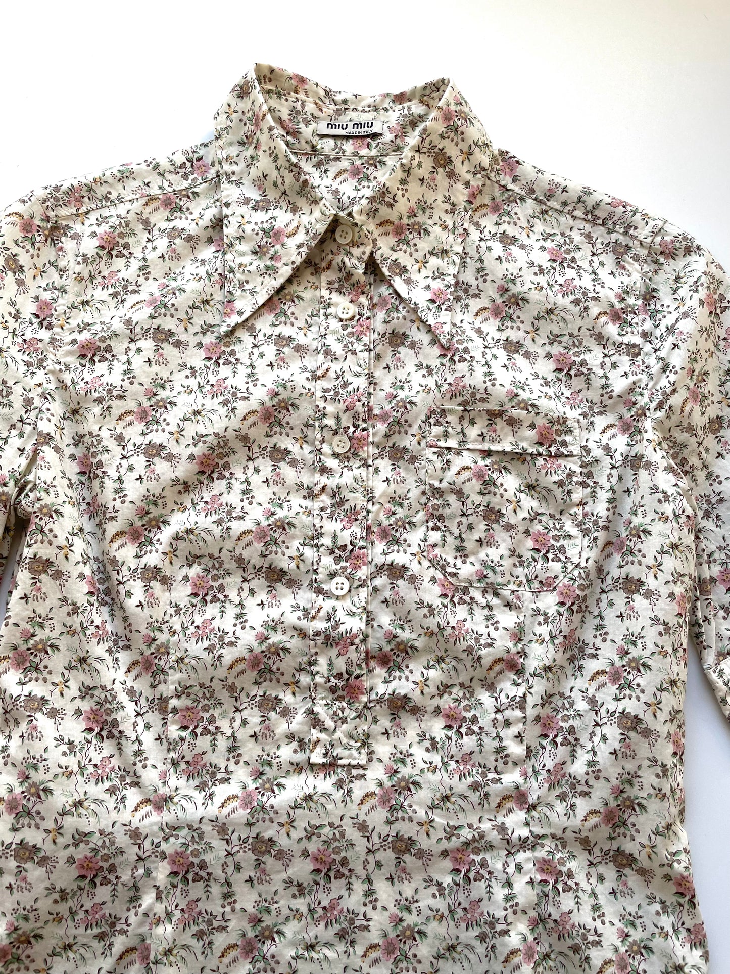 Miu Miu Floral Short Sleeve Shirt