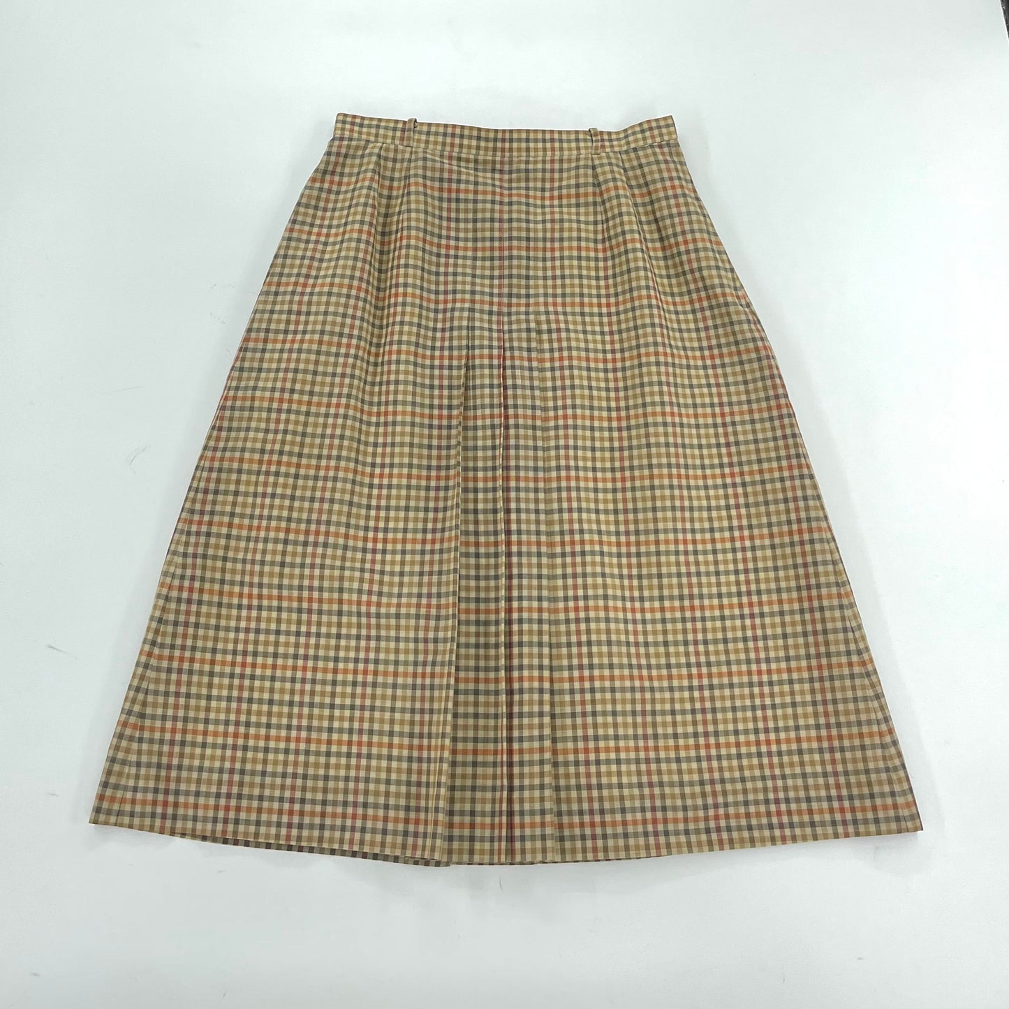 Vintage Burberry Plaid Midi Skirt