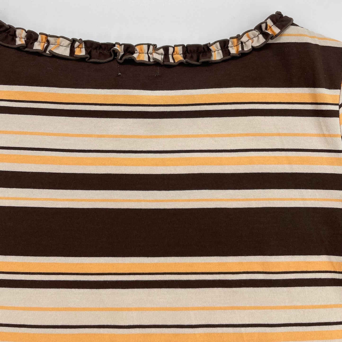 Courreges Striped Ruffle Tee