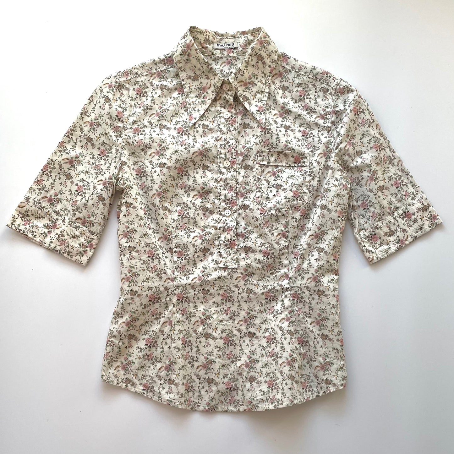 Miu Miu Floral Short Sleeve Shirt