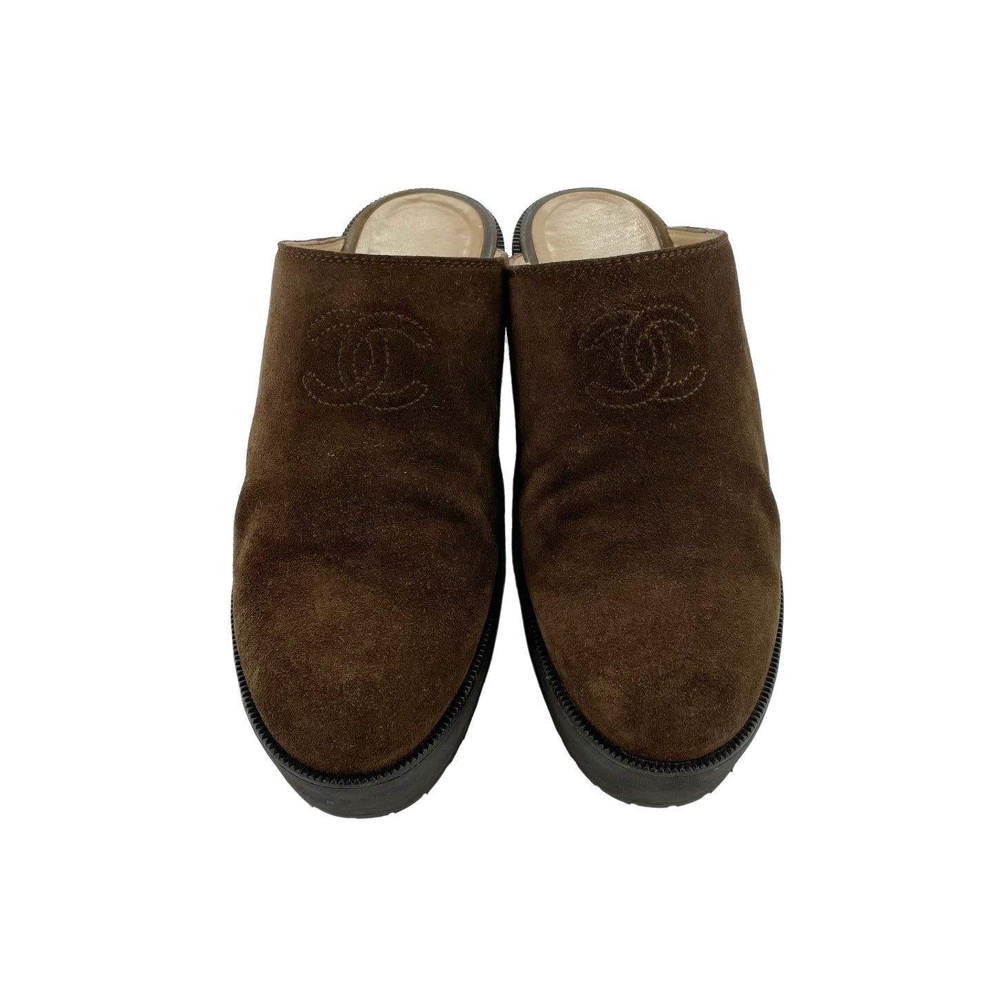 Vintage CHANEL Suede Clogs