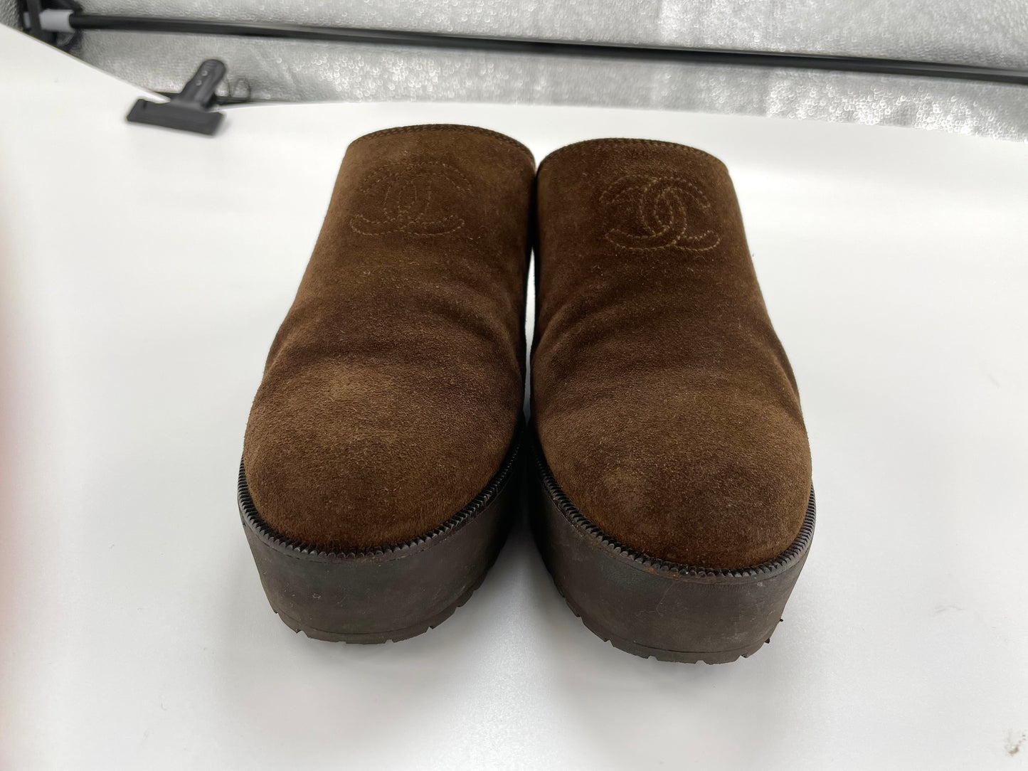 Vintage CHANEL Suede Clogs