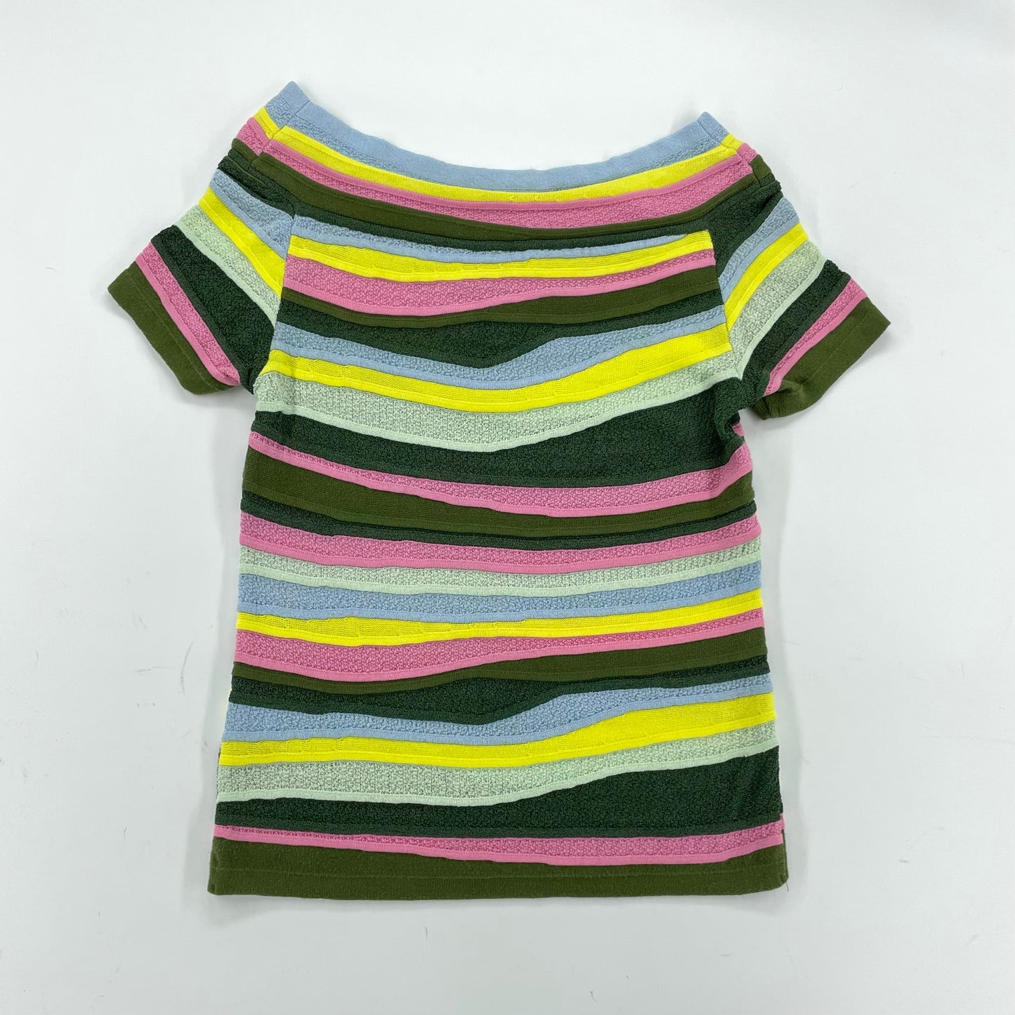 Issey Miyake HaaT Striped Off shoulder Top