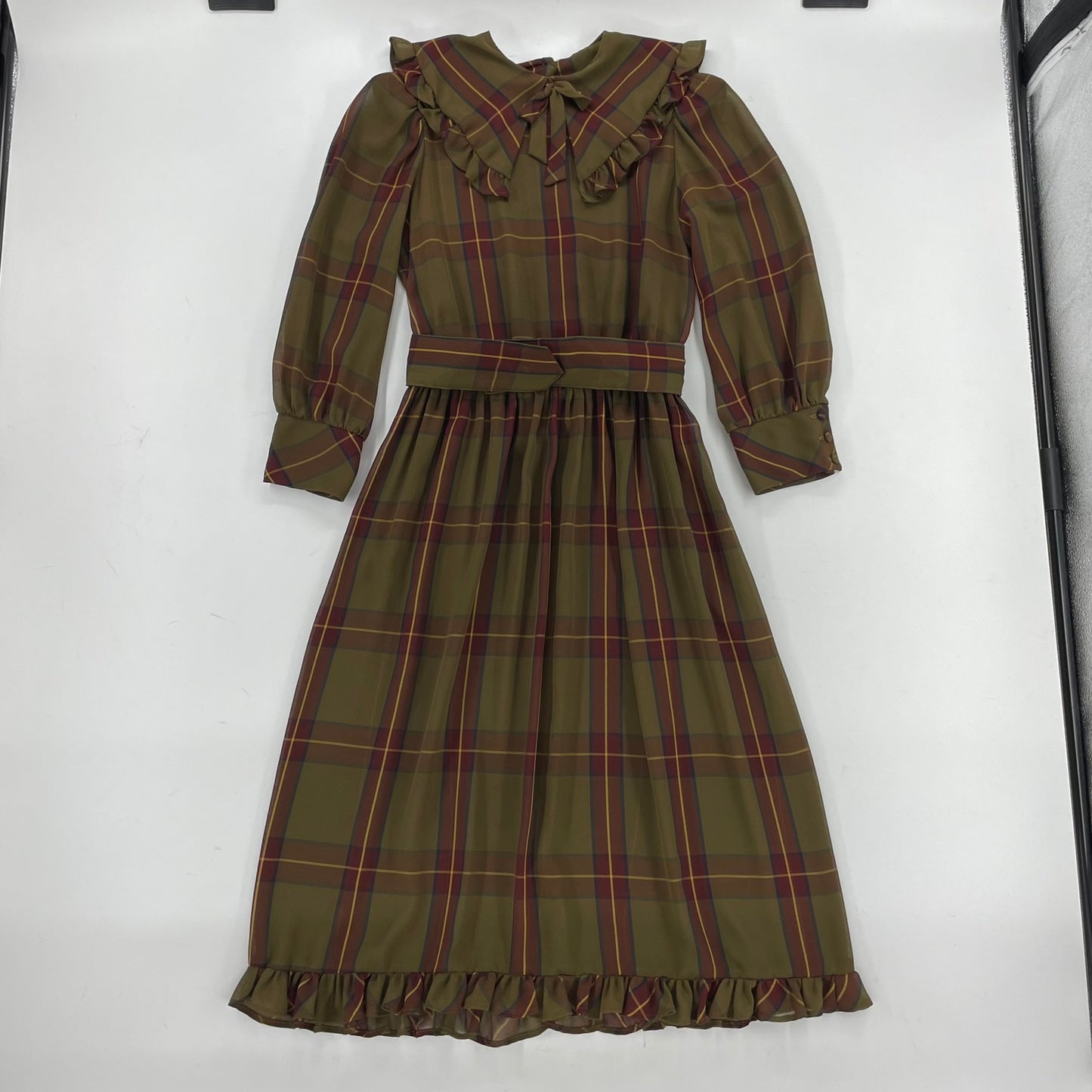 Vintage 70’s Plaid chiffon dress